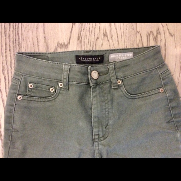 AEROPOSTALE Size 00 High Waisted Green Leggings - Picture 4 of 6
